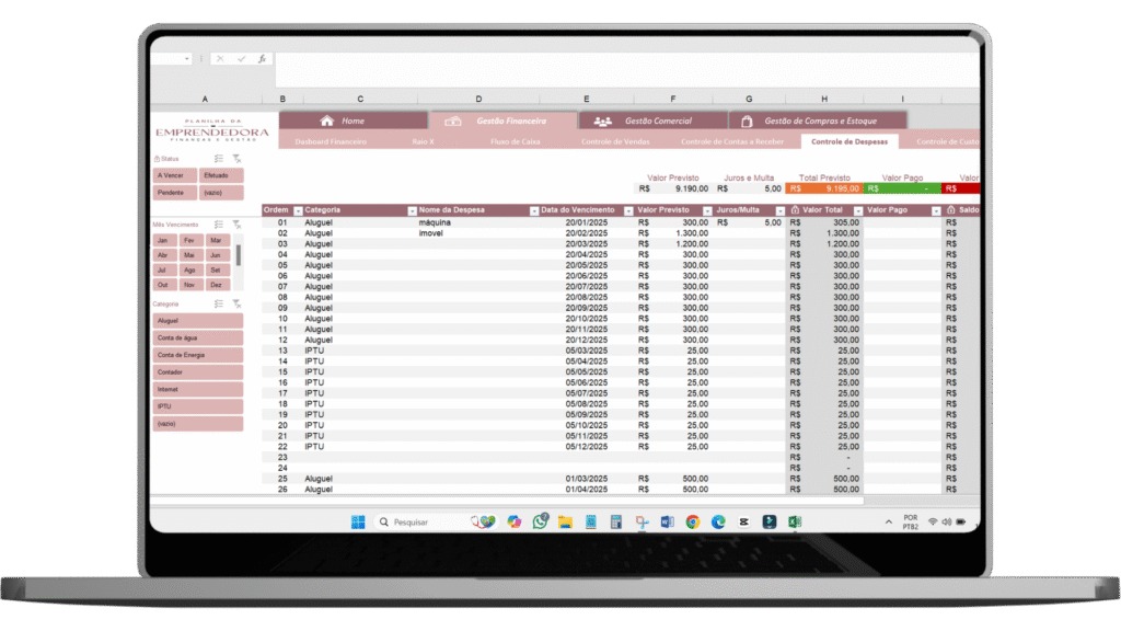 CONTROLE DE DESPESAS